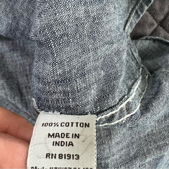 PD&C Shirt Mens 2XL Medium Blue Denim Western Pearl Snap Long Sleeve G - Picture 8 of 10